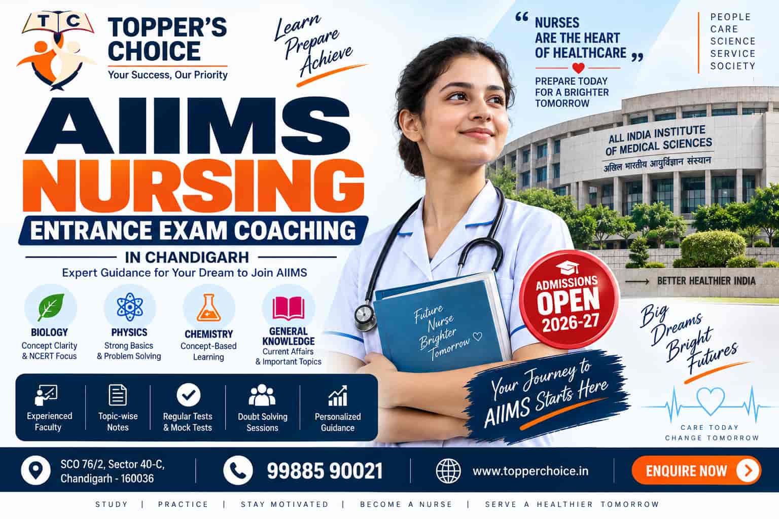 AIIMS Nursing Coaching in Chandigarh – B.Sc. Nursing Entrance Exam Preparation