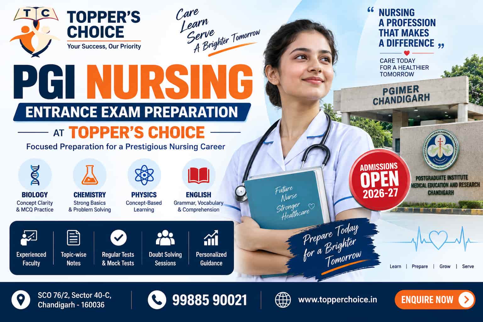 PGI Nursing Entrance Exam Coaching in Chandigarh | B.Sc Nursing